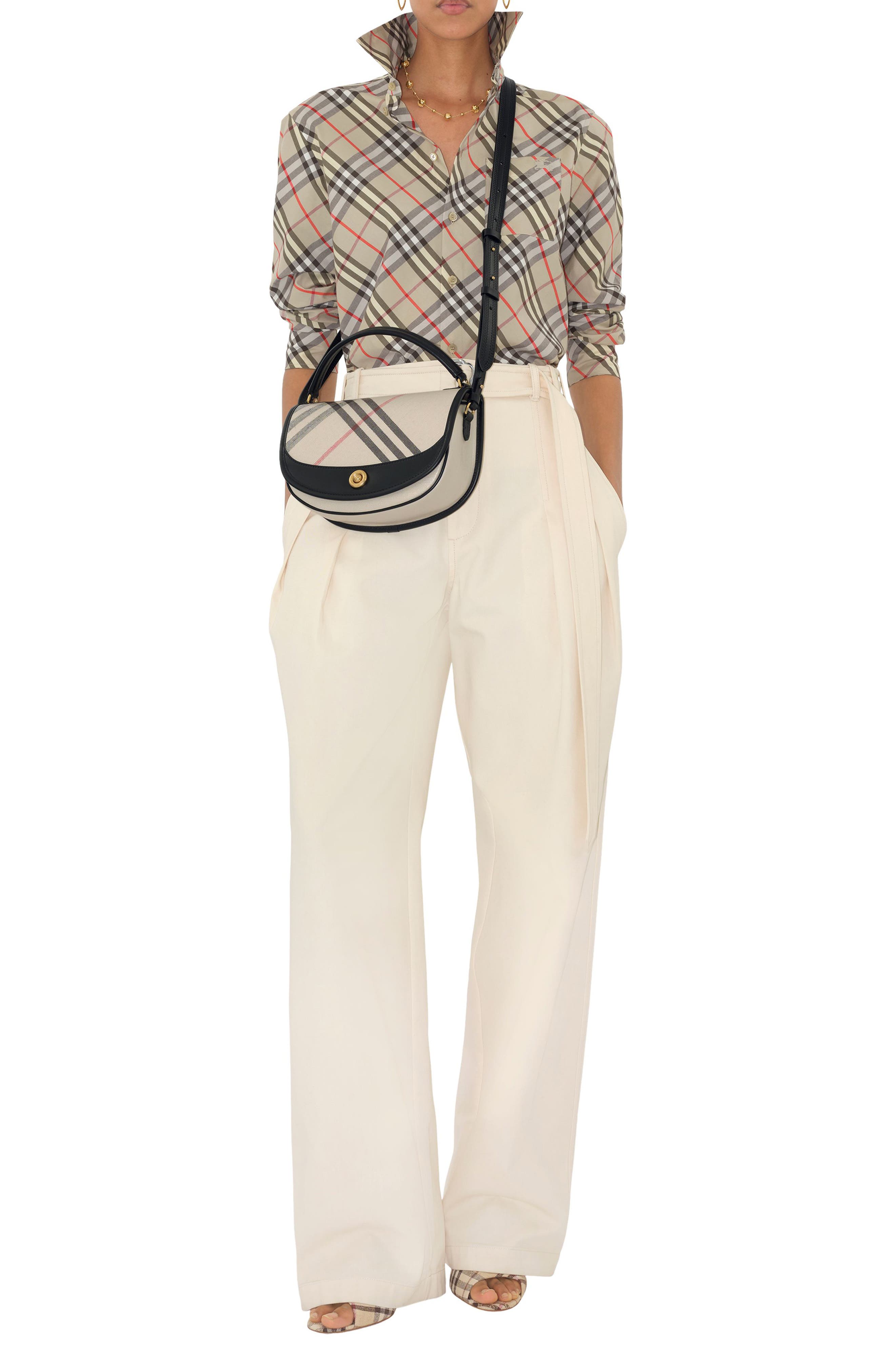 Burberry Highlands Coated Canvas & Leather Top Handle Bag, Alternate, color, 