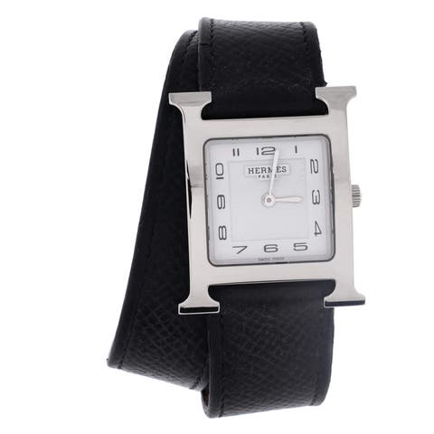 Heure H Double Tour Quartz Watch Plated Metal and Leather 26
