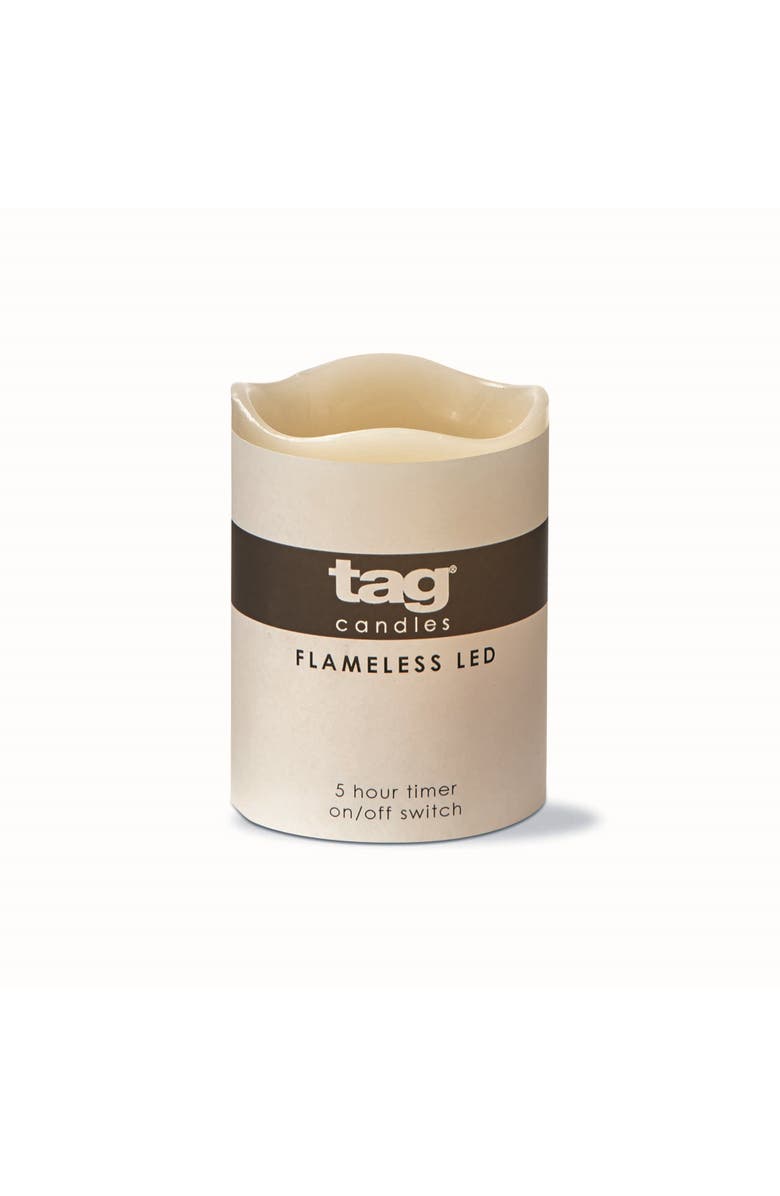 tag Light Up LED Pillar Candle with Timer Flameless Decor, Main, color, Beige
