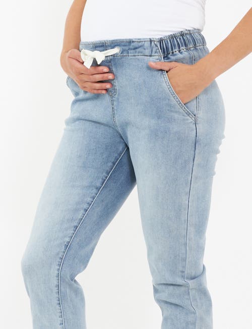 Ripe Maternity Hunter Over Bump Crop Jean In Clean Fade In Blue