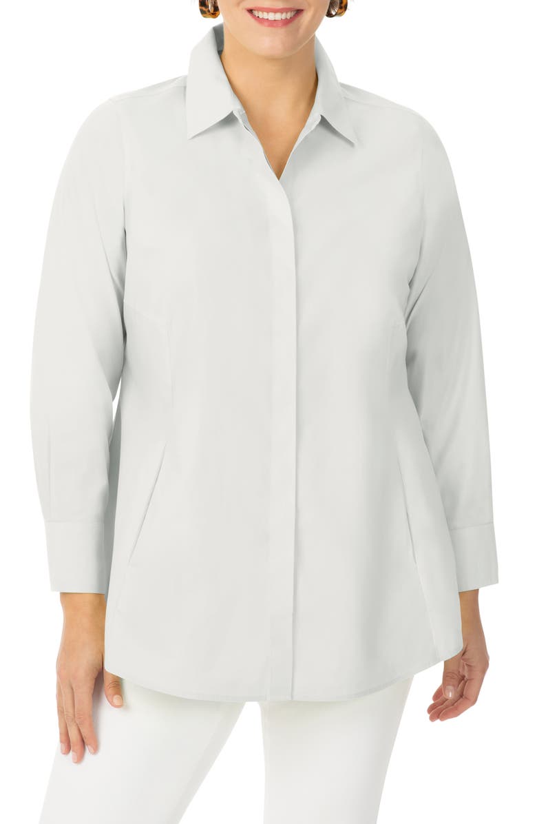 Foxcroft Cicil Non-Iron Button-Up Tunic, Main, color,