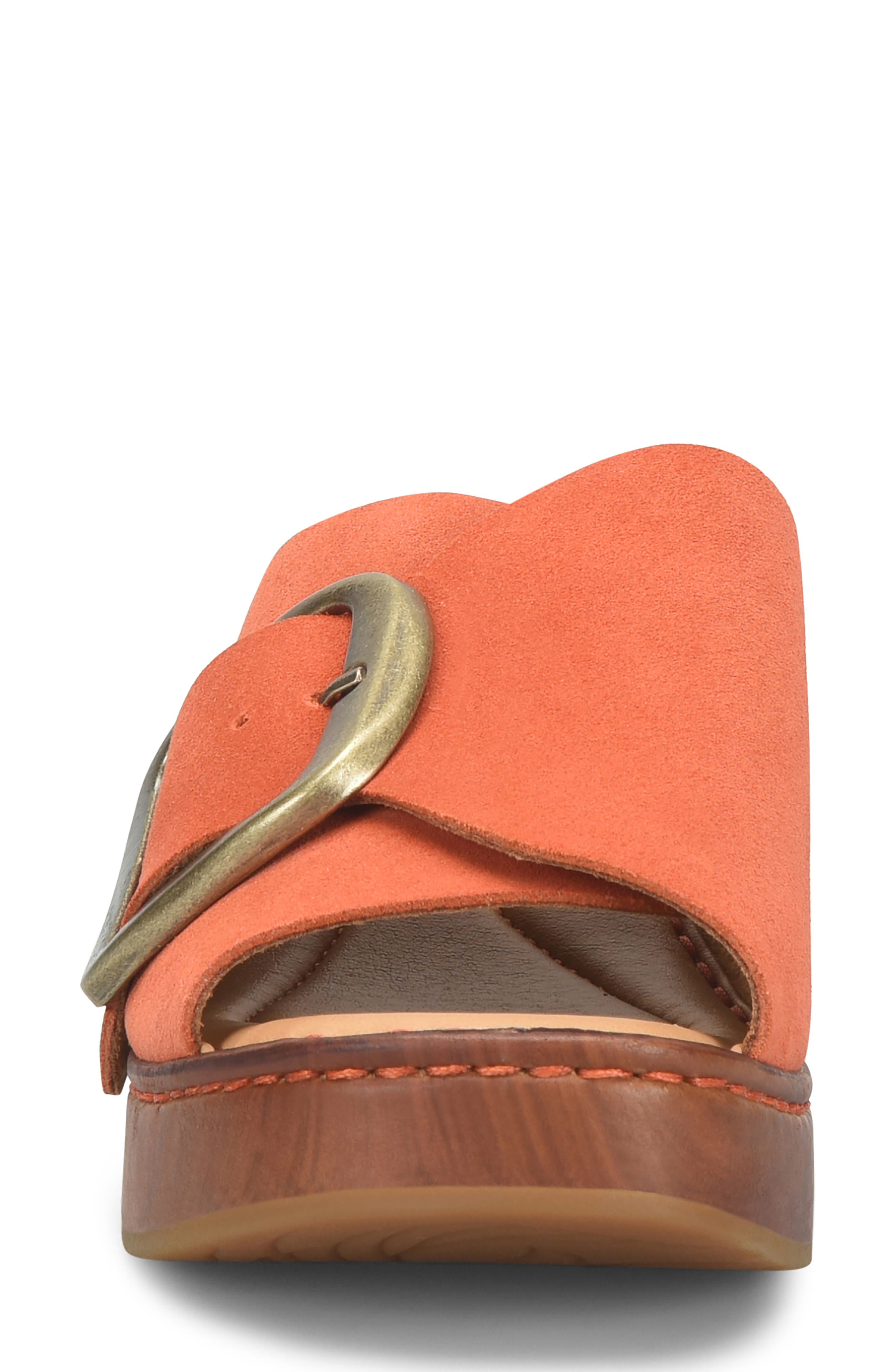 Bangle Platform Slide Sandal, Alternate, color, ORANGE SUEDE