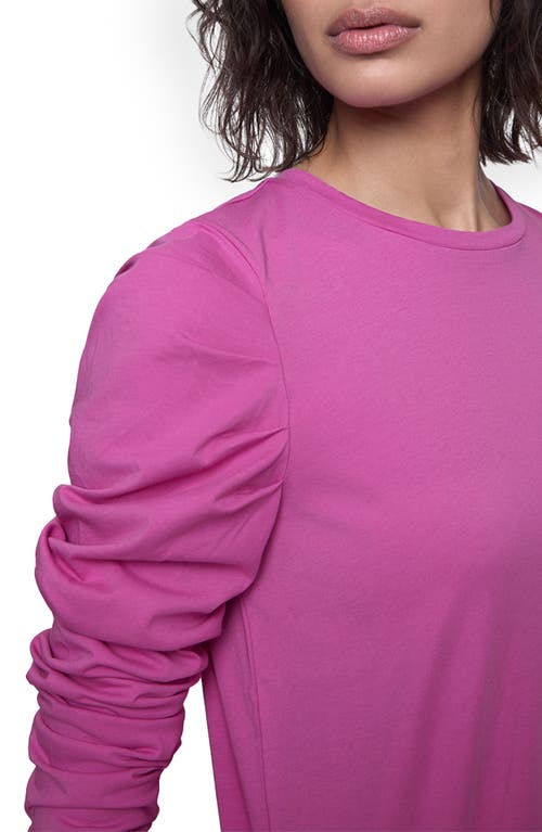 Rebecca Minkoff Janine Puff Shoulder Cotton Jersey Top In Mulberry