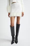 Cinq à Sept Briana Feather Hem Sweater Miniskirt