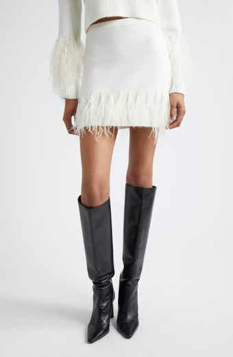 Briana Feather Hem Sweater Miniskirt