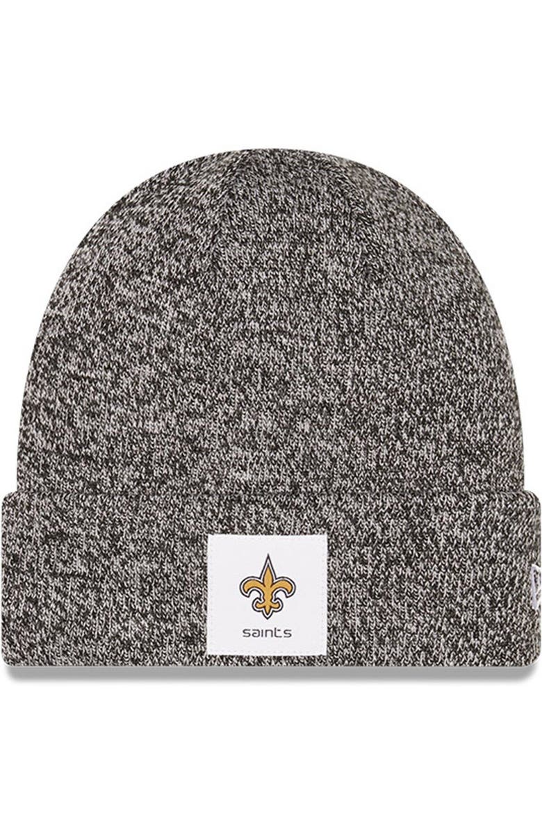 New Era Men's New Era Heathered Black New Orleans Saints Hamilton Cuffed Knit Hat, Main, color, Heather Black