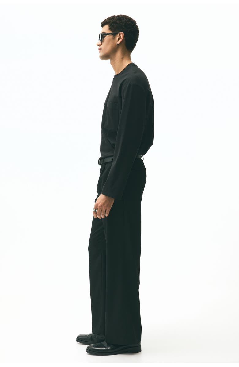 H&M Loose Fit Long-sleeved Jersey Top, Alternate, color, Black