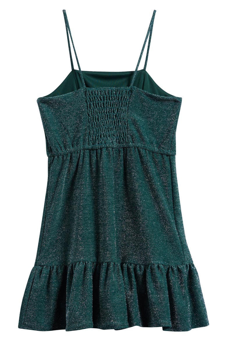 Kids' Metallic Party Dress, Alternate, color, HUNTER