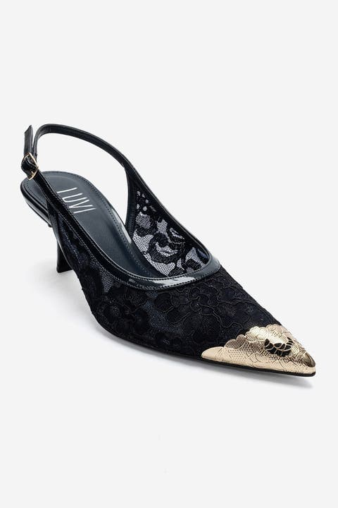Clem Lace Slingback Pump