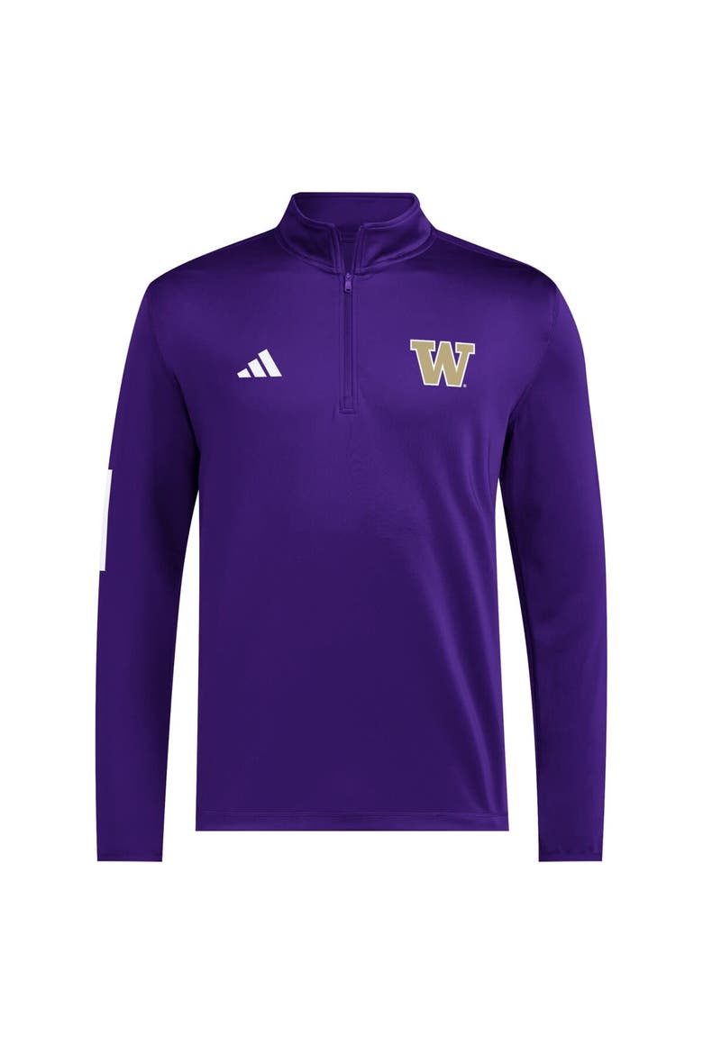 Men's adidas Purple Washington Huskies Half-Zip Golf Jacket, Alternate, color, Purple