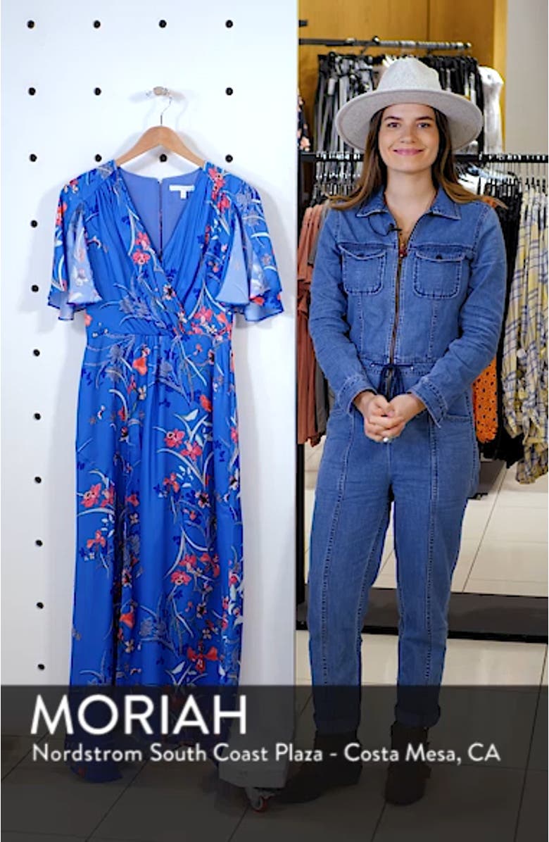 Printed Flutter Sleeve Gown, sales video thumbnail