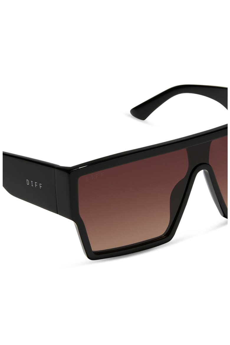 Electra 136mm Gradient Shield Sunglasses, Alternate, color, BROWN GRADIENT