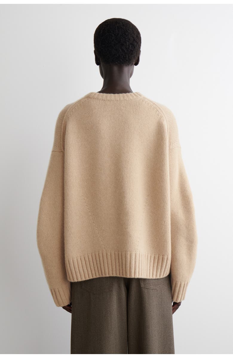 COS Chunky Pure Cashmere Crew-Neck Sweater, Alternate, color, Beige