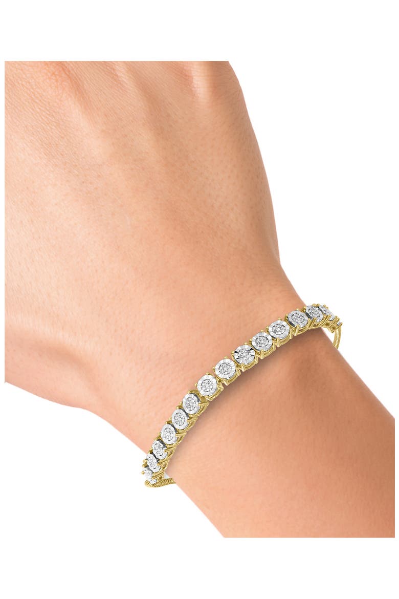 Two-Tone Bright Cut Diamond Slider Bracelet - 0.09ct., Alternate, color, GOLD MULTI