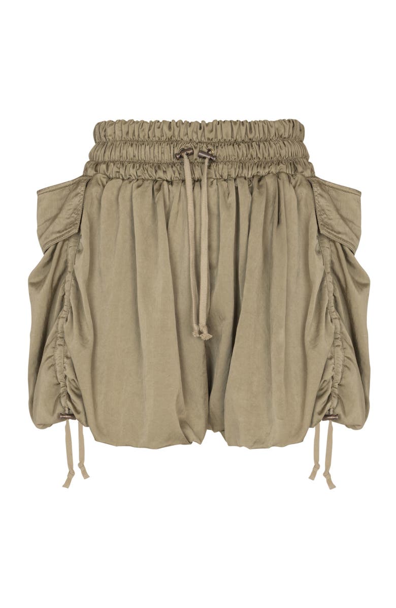 Balmain Cotton twill shorts, Alternate, color, Green
