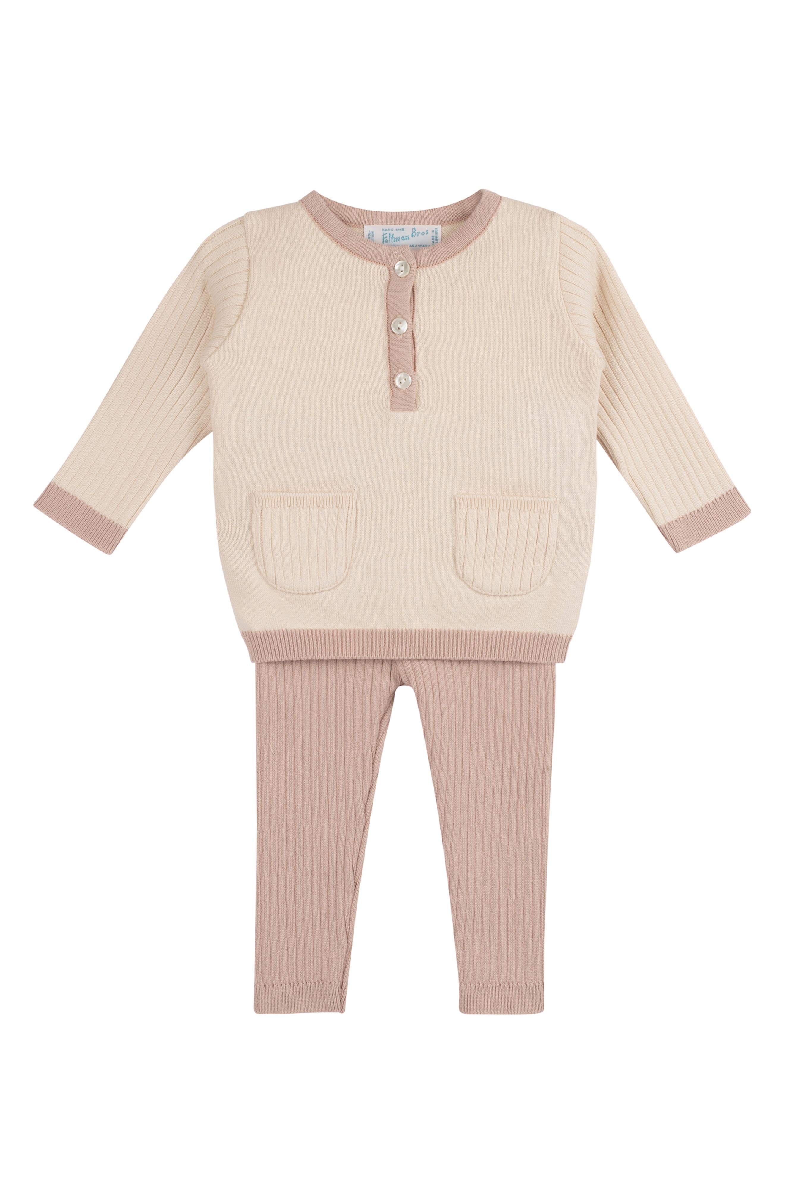 Feltman Brothers Henley Sweater & Rib Pants Set in Mauve 