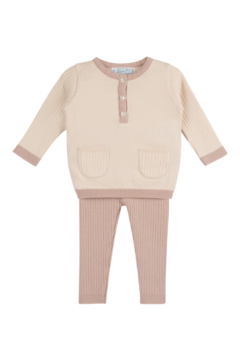 Henley Sweater & Rib Pants Set, Main, color, MAUVE