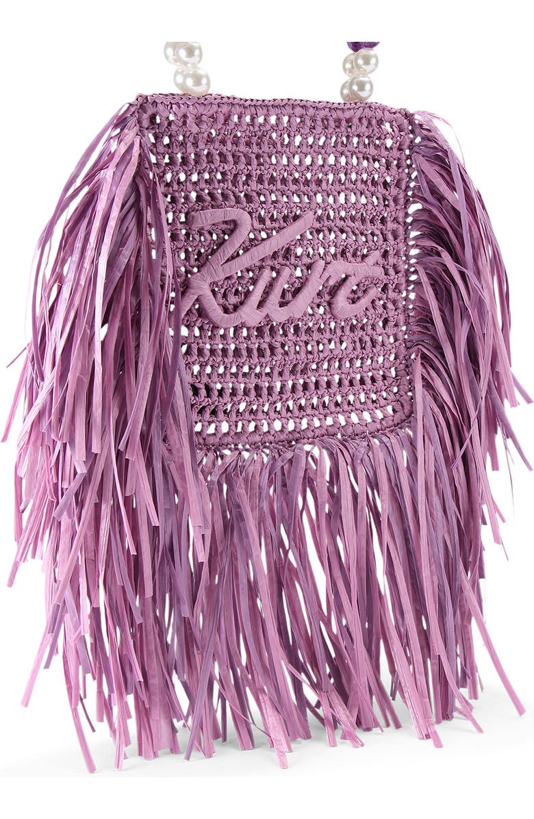 Kurt Geiger London Mini Raffia Fringe Tote, Alternate, color, Light/ Pastel Purple