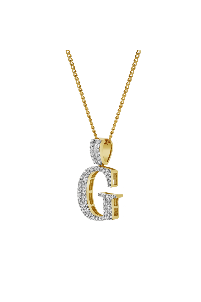 G Initial Diamond Pendant 10K Yellow Gold - 0.64 Carats, Alternate, color, 10K Yellow Gold -