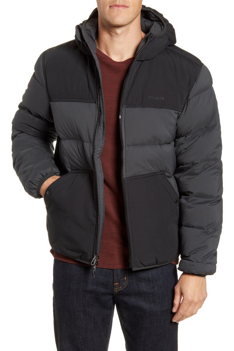 Featherweight Water Repellent Down Coat, Main, color, FADED BLACK