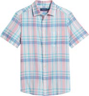 vineyard vines Daiquiri Plaid Cotton Short Sleeve Button-Up Shirt