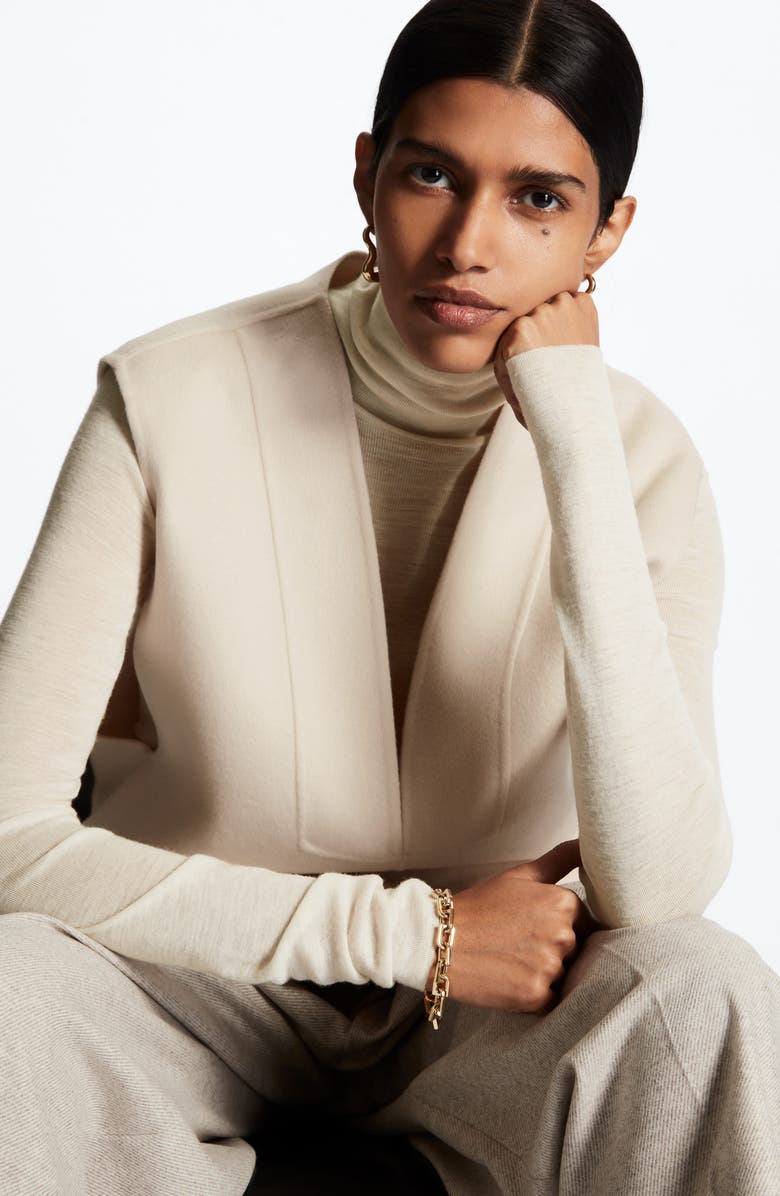 COS Oversize V-Neck Wool Vest, Alternate, color,