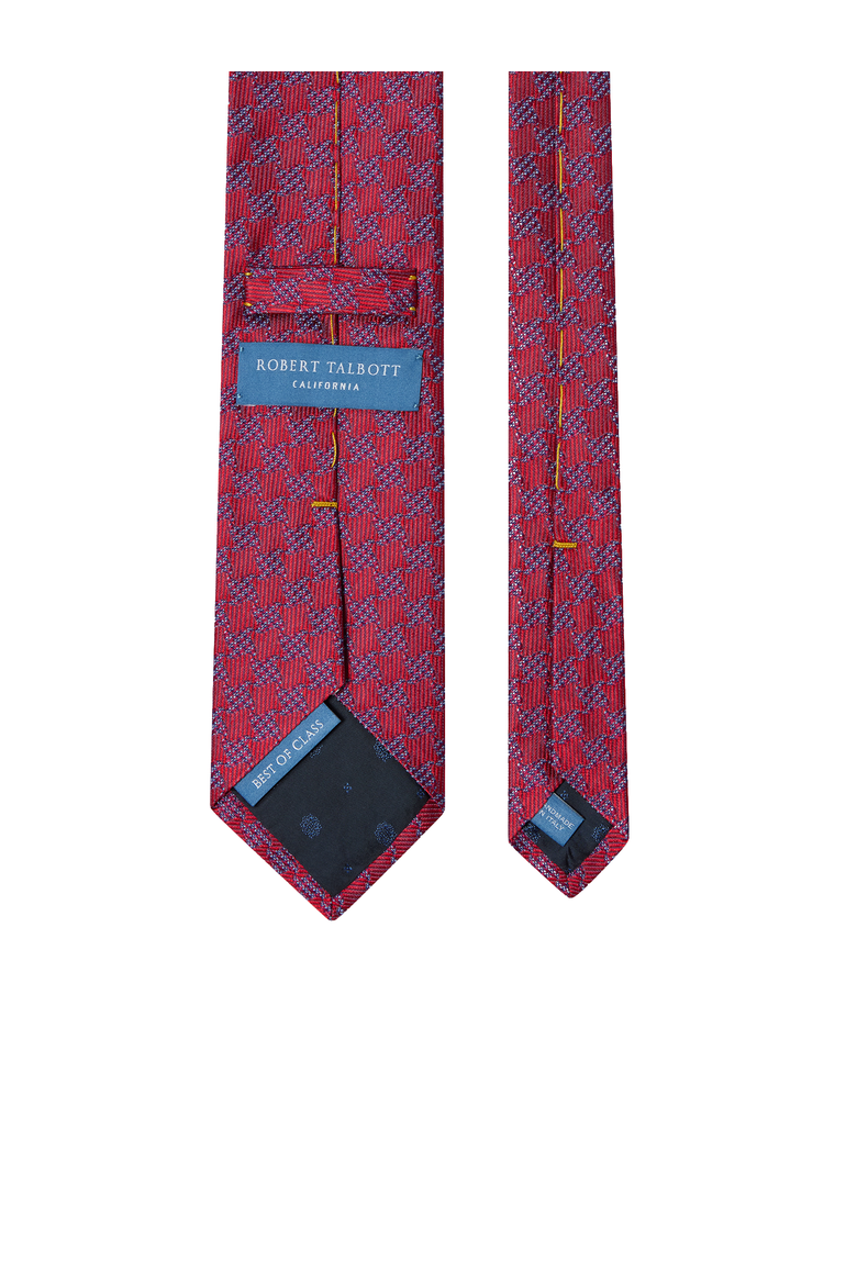Robert Large Houndstooth Jacquard Best of Class Necktie, Alternate, color, Red