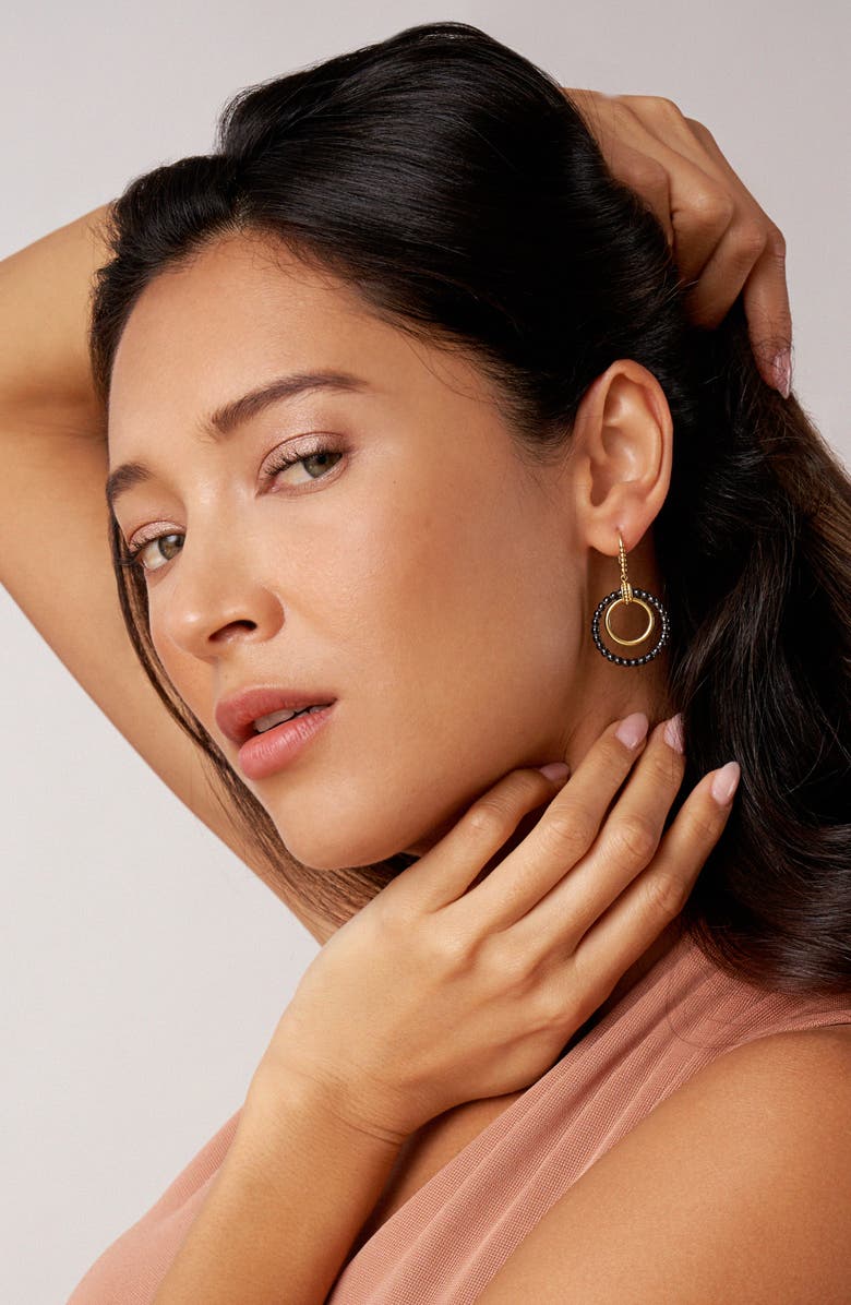 LAGOS Meridian 18K Gold and Ceramic Circle Drop Earrings, Alternate, color,