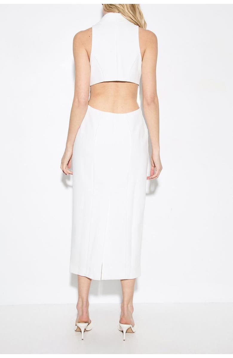 MissPap Premium Open Back Waistcoat Midi Dress, Alternate, color, Ivory
