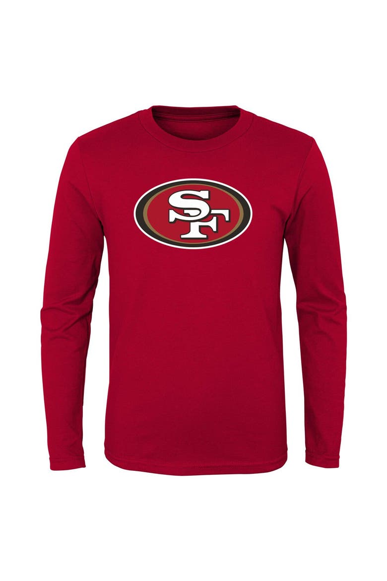 Youth Scarlet San Francisco 49ers Primary Logo Long Sleeve T-Shirt, Main, color, Scarlet