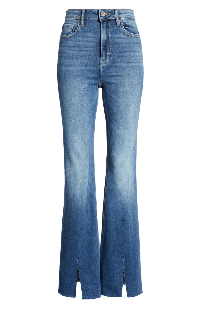 HIDDEN JEANS High Waist Slit Hem Flare Jeans, Alternate, color, 