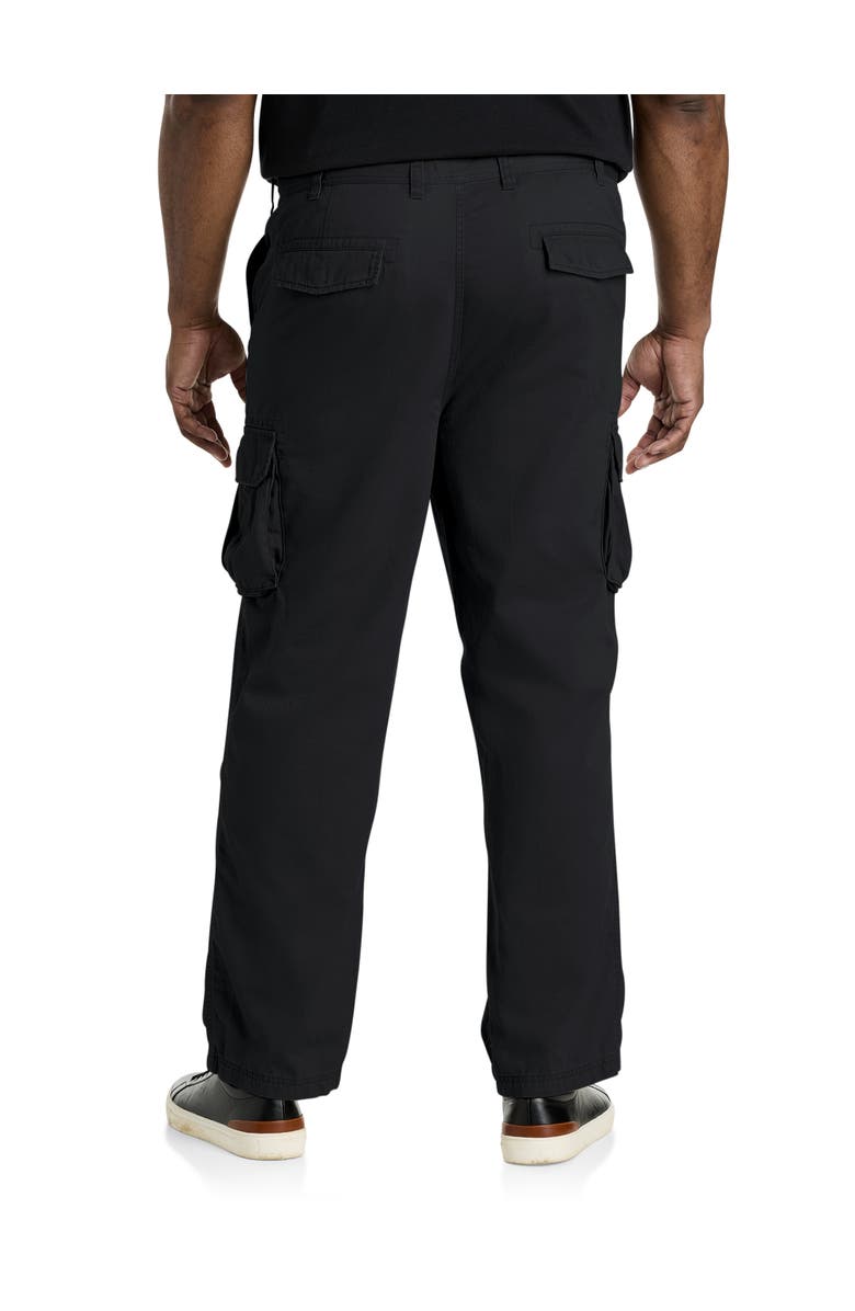True Nation by DXL Big & Tall Broken-In Relaxed Fit Cargo Pants, Alternate, color, Black