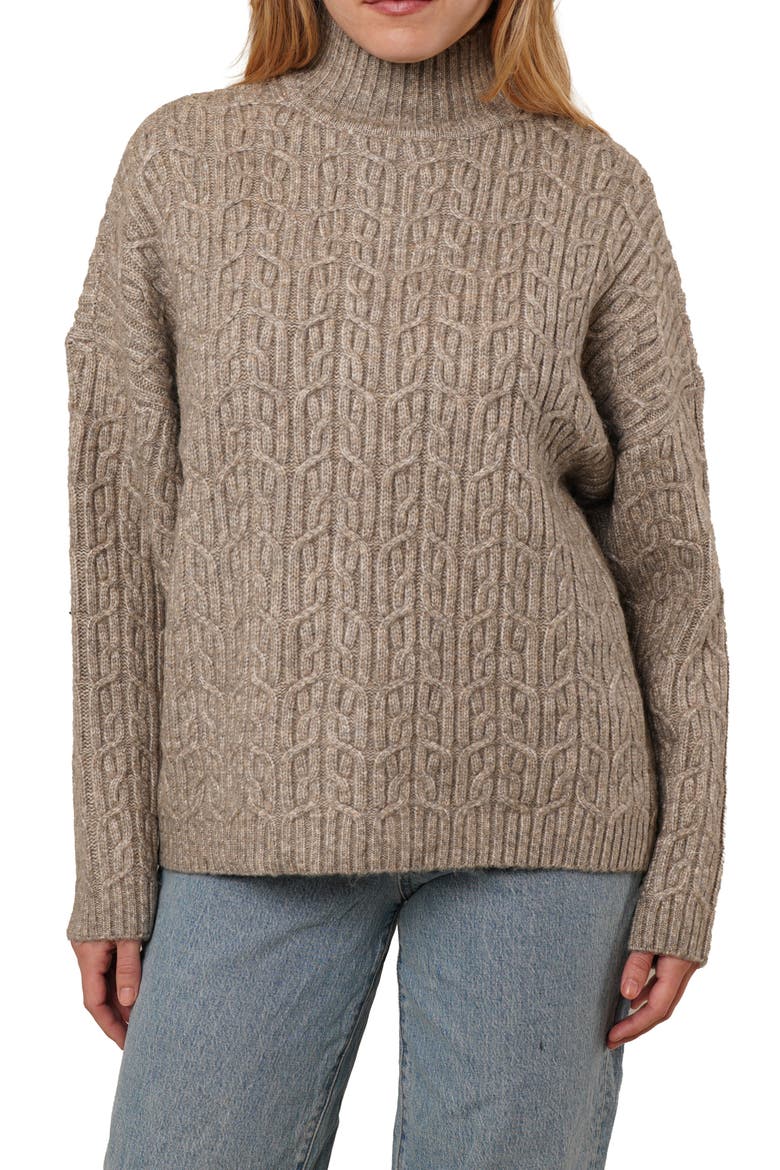 Turtleneck Oversize Sweater, Main, color, UMBER