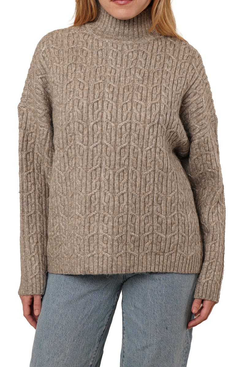 CYRUS Turtleneck Oversize Sweater, Main, color, Umber