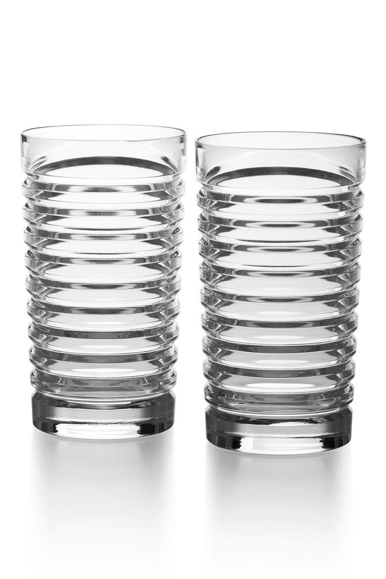 Metropolis Set of 2 Lead Crystal Highball Glasses, Main, color, CLEAR