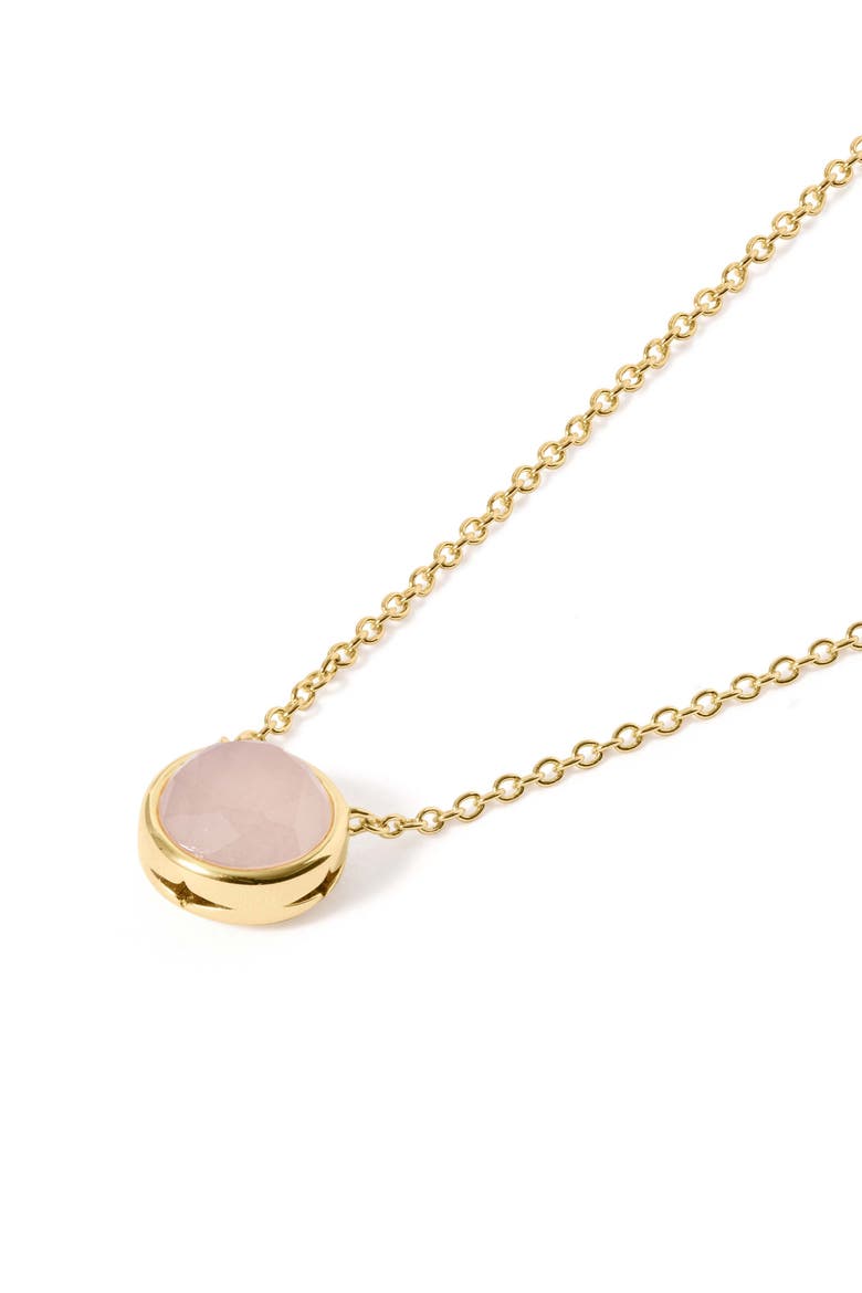 Gold Luna Pink Quartzite Necklace, Alternate, color, Pink Quartzite