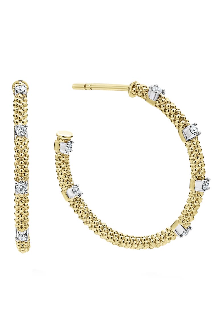 Superfine Signature Caviar Diamond Hoop Earrings video