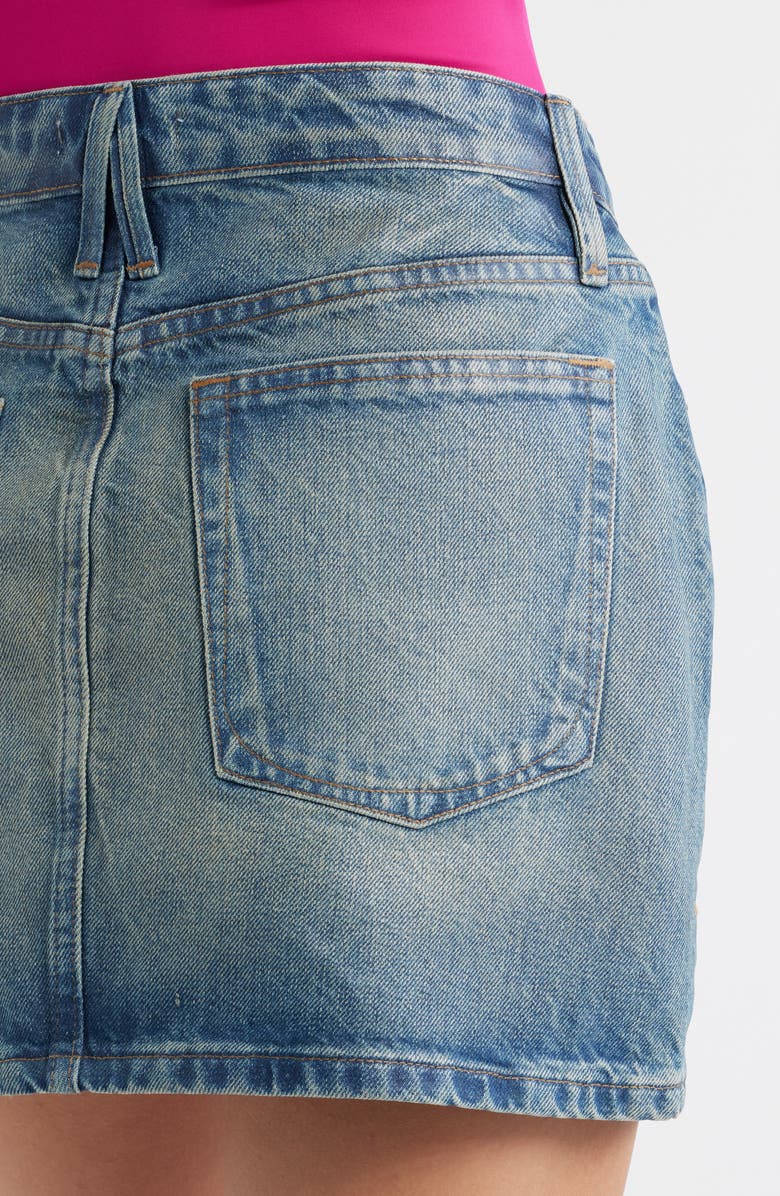 Good American Good '90s Coated Denim Miniskirt, Alternate, color, Indigo927