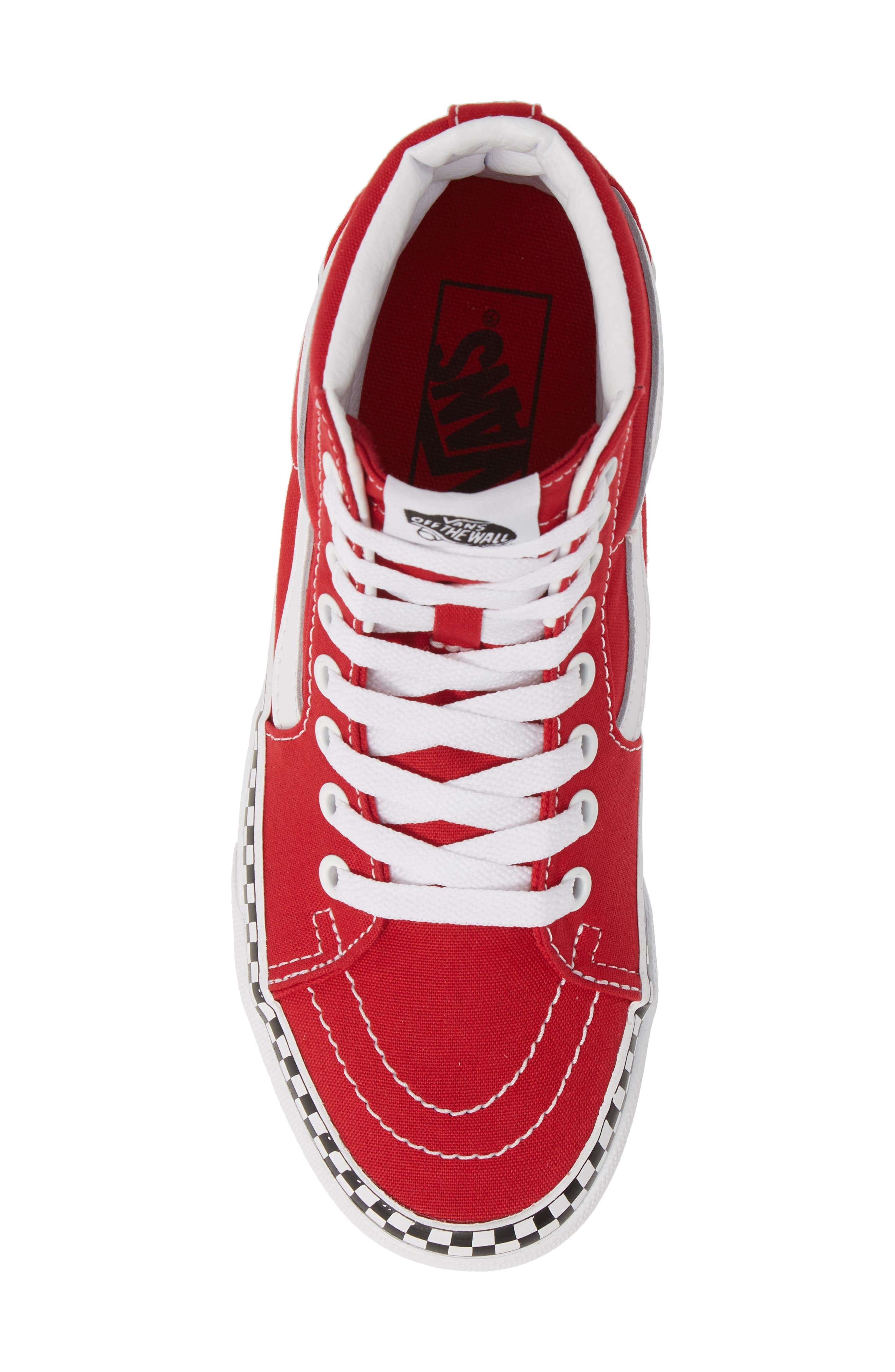Vans Sk8-Hi Check Foxing Sneaker, Alternate, color, 