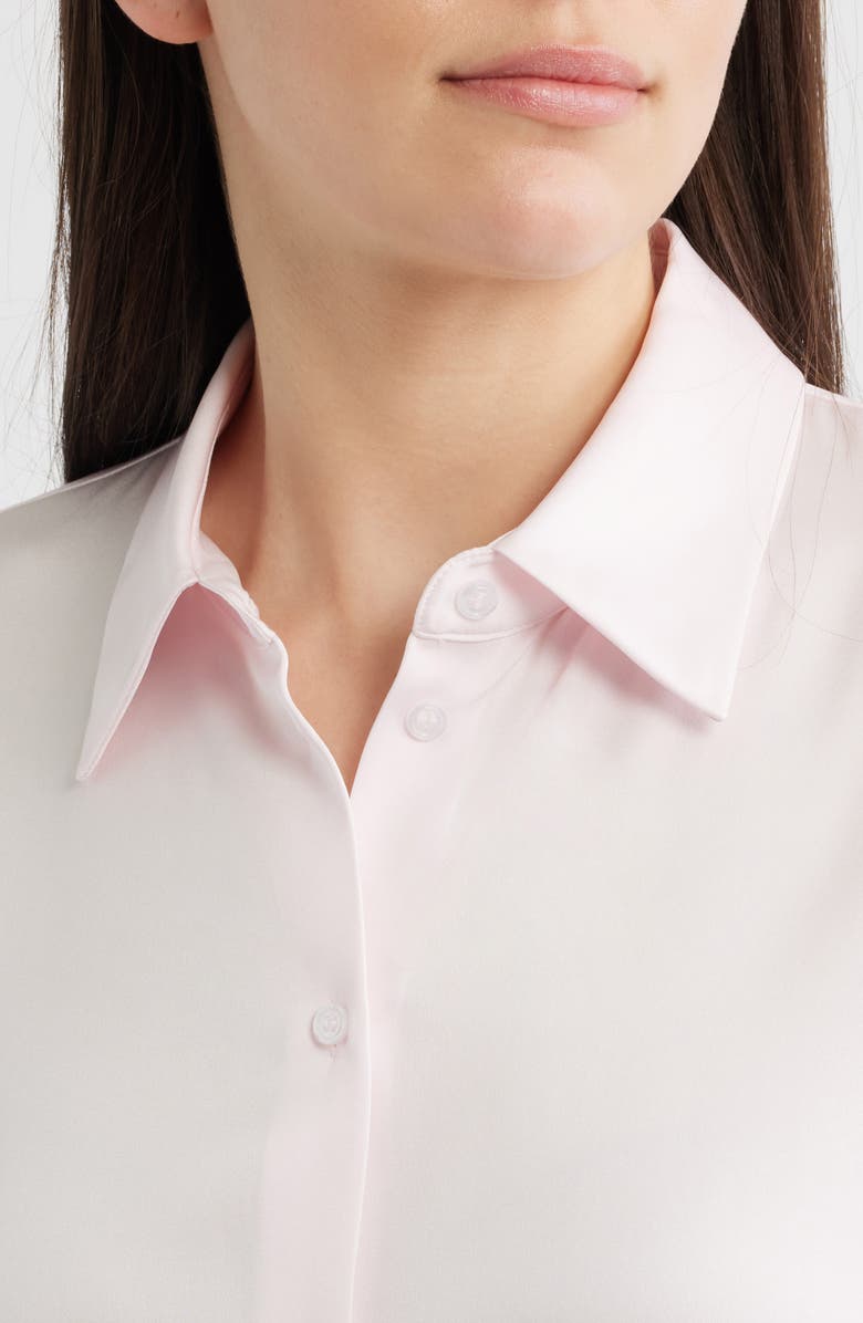 BOSS Bonya Stretch Silk Button-Up Shirt, Alternate, color, Ocean Rose