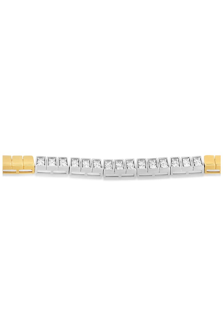 18K Gold Cleo Half Diamond Tennis Necklace, Alternate, color, 18KWY GOLD