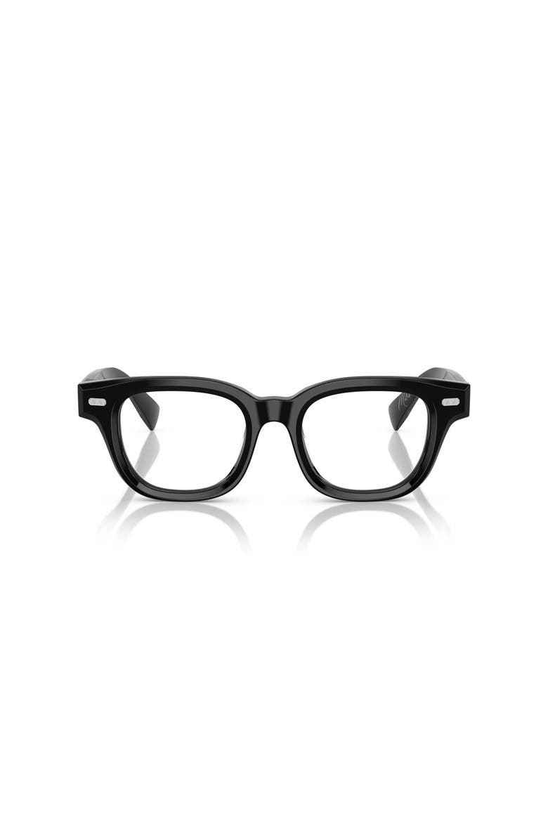 Brunello Cucinelli 48mm Rectangle optical glasses, Alternate, color, Black