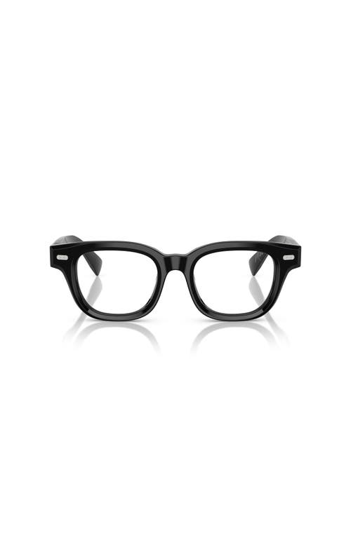 Brunello Cucinelli 48mm Rectangle Optical Glasses In Black