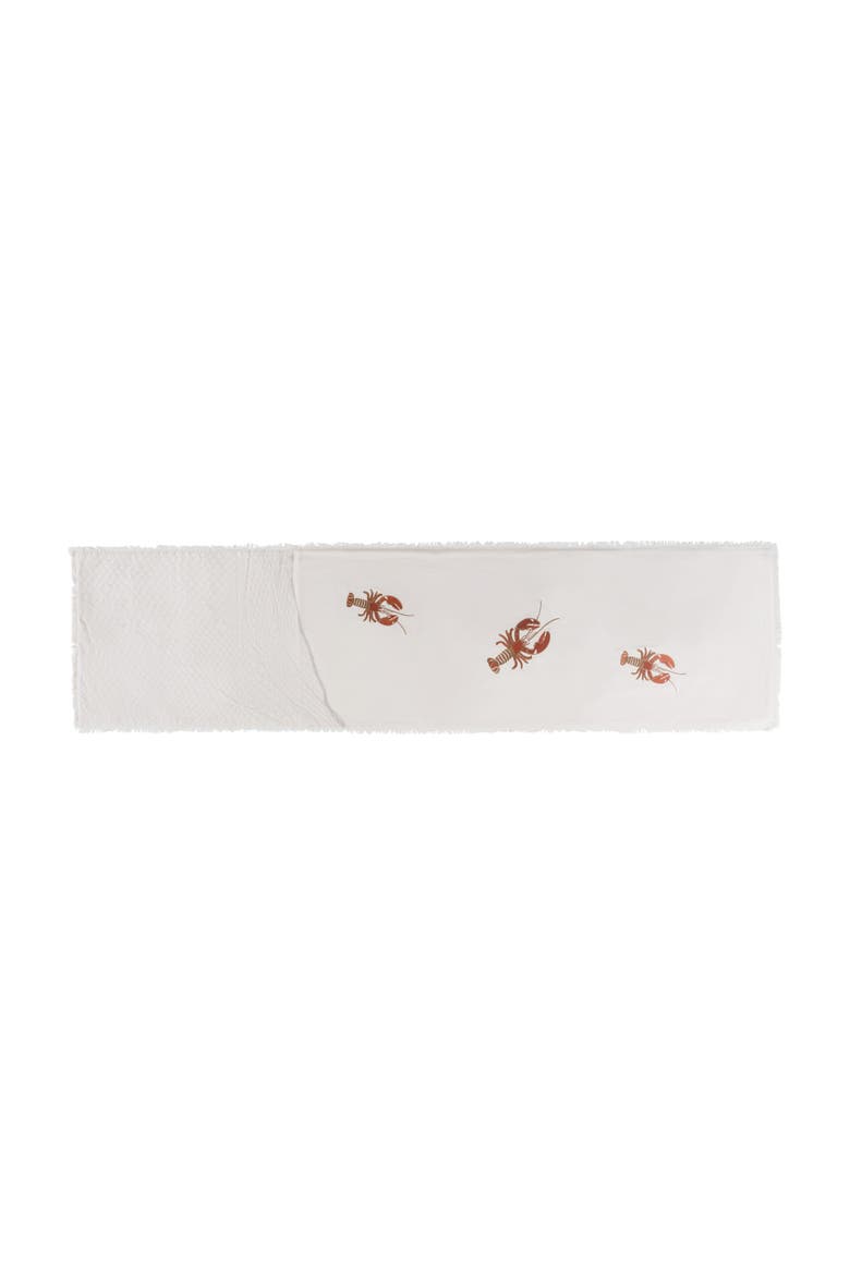 Lobster Embroidered Table Runner, Main, color, Red