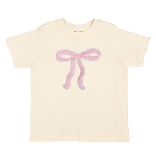 Sweet Wink Bow Patch Short Sleeve T-shirt In Natural