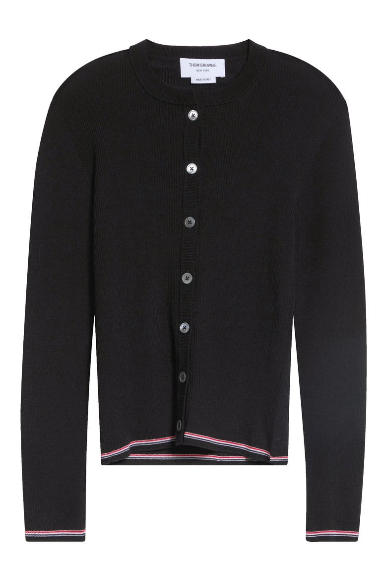 Crewneck Wool Cardigan, Main, color, BLACK