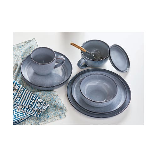 Tag Logan Stoneware Dinner Serving Bowl Light Blue Dishwasher Safe In Blue