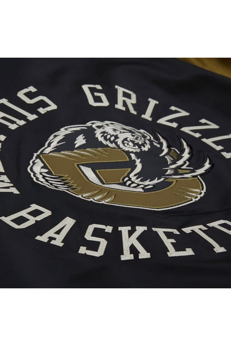 Men's Mitchell & Ness Olive/Black Memphis Grizzlies Clutch Satin Raglan Full-Snap Jacket, Alternate, color, Olive