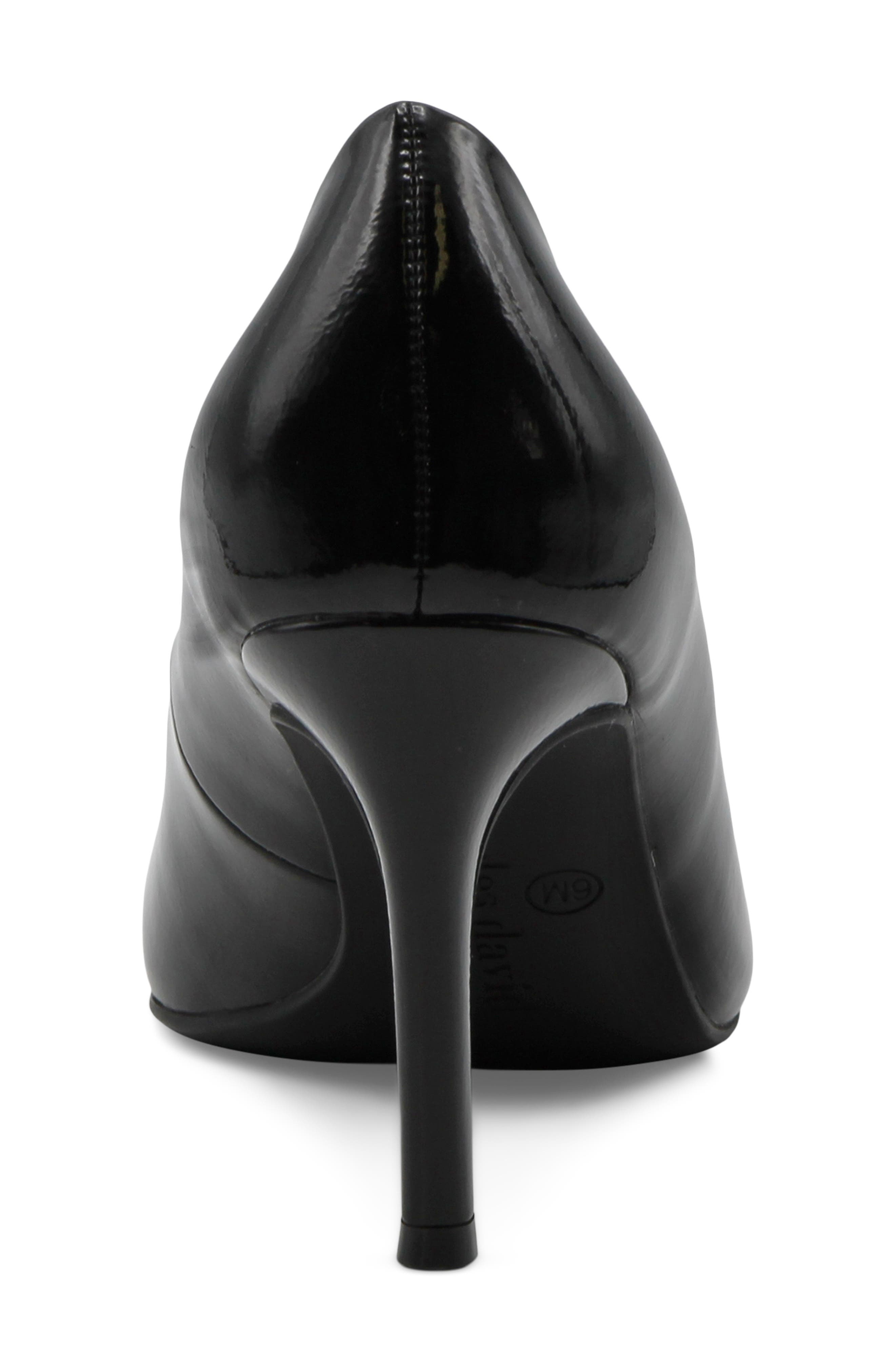 Charles David Geno Pointed Toe Pump, Alternate, color, Black Patent