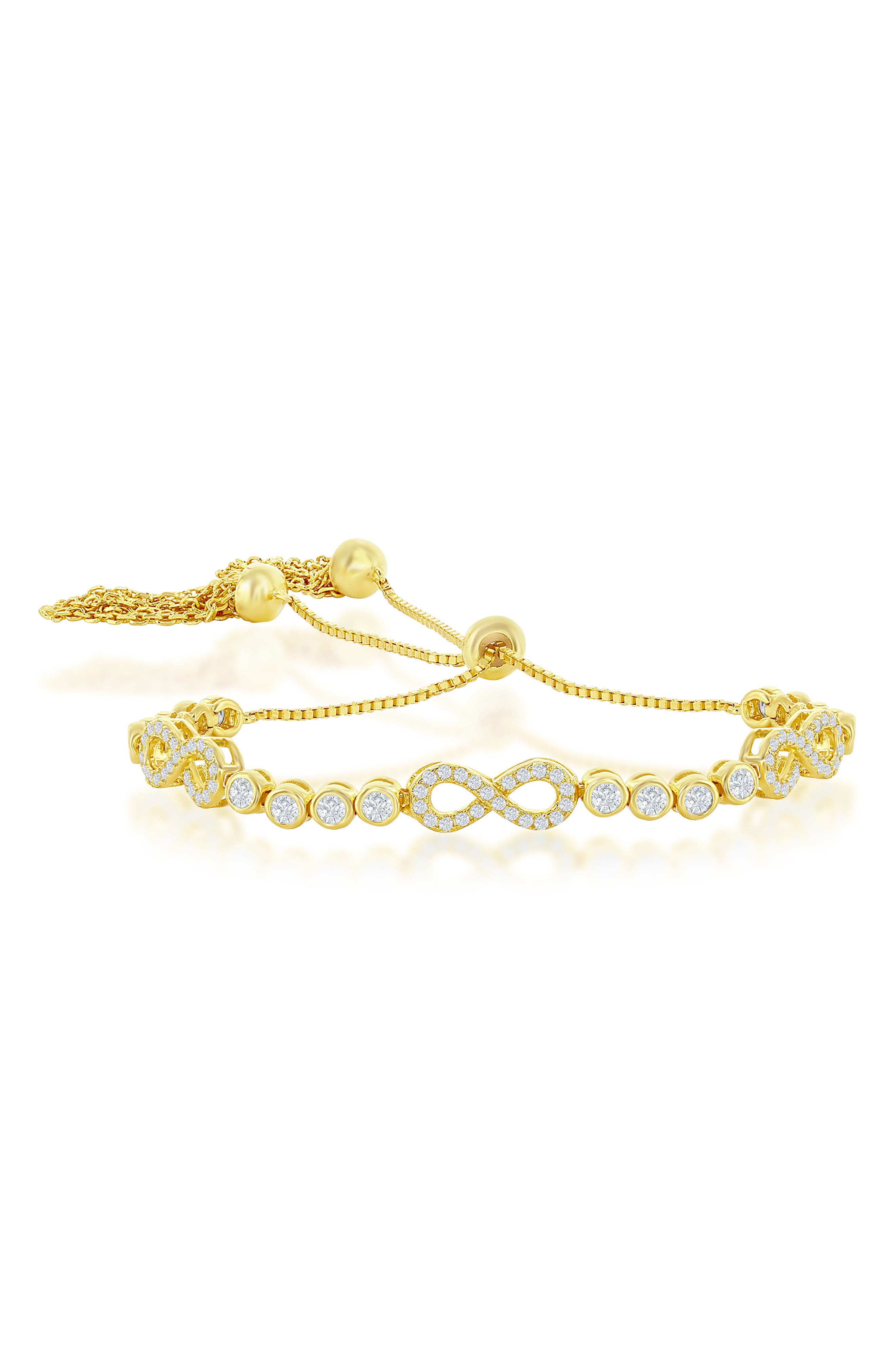 SIMONA 14K Gold Plated CZ Infinity Bracelet (Women) | Nordstromrack